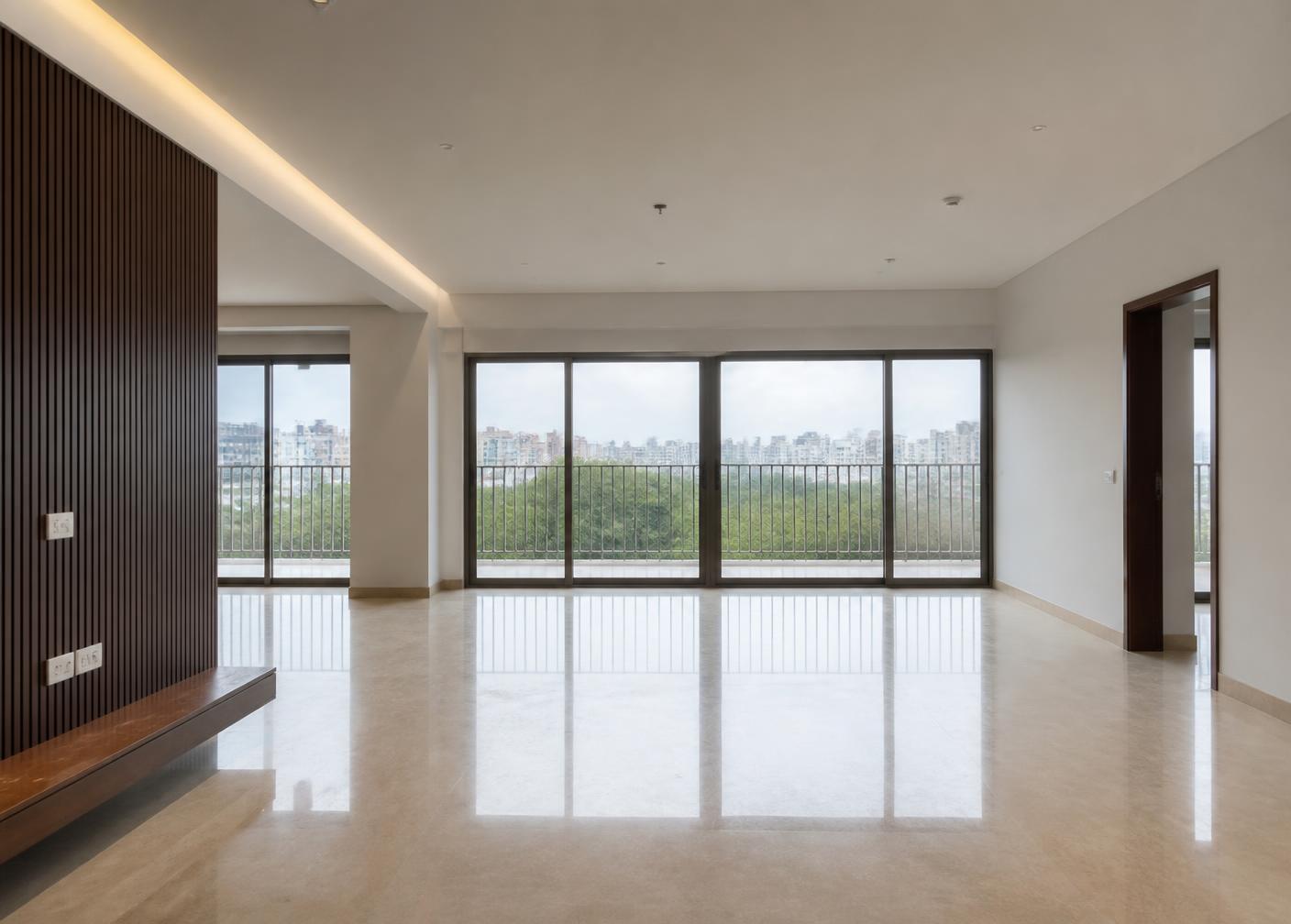 Bright, modern apartment interior in Bangalore